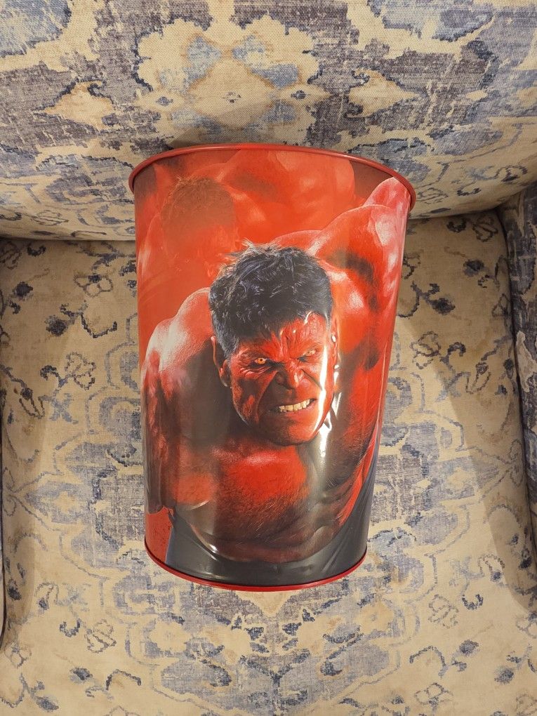 Cinemark Captain America Brave New World 2025 Red Hulk Popcorn Tin Bucket.