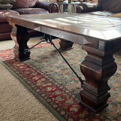 Wood And Tile Coffee Table