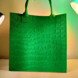 Women's Wool Large Handbag/Tote Green 