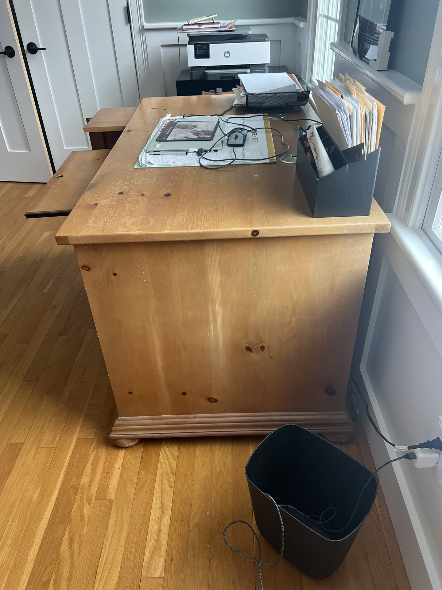 Free. Solid Oak Broyhill Desk. Pick Up Only In Mansfield. Free.