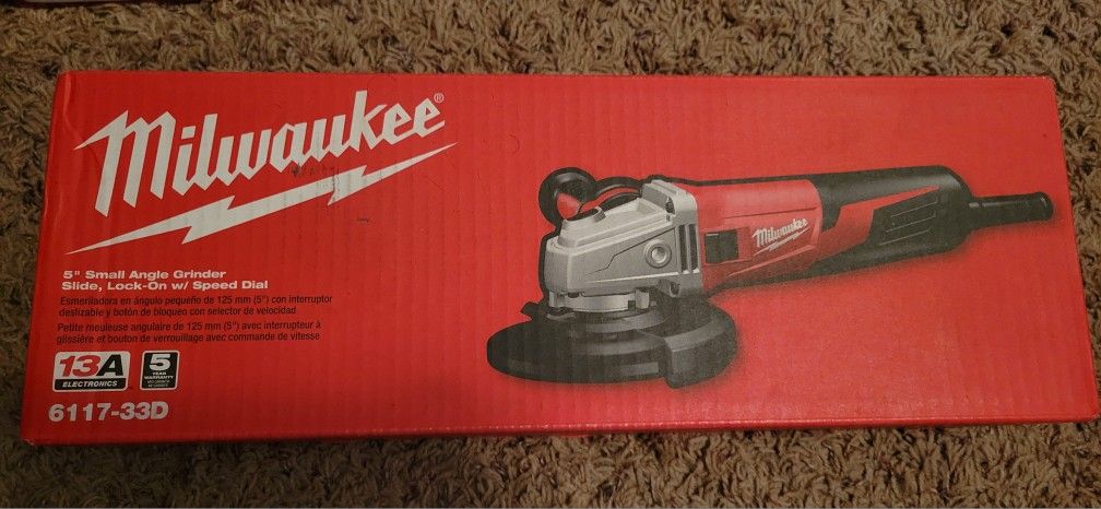 Brand New 5 Inch Small Angle Grinder Milwaukee
