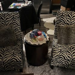 Armless Pair Of Accent Chairs