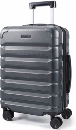 LIGHT FLIGHT Carry On Luggage 22x14x9 Airline Approved Suitcase,Gray