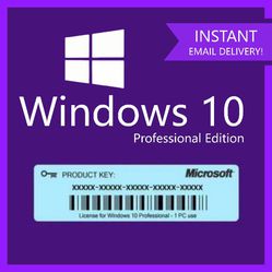 Windows 10 Professional Product Key - Fast Email Delivery