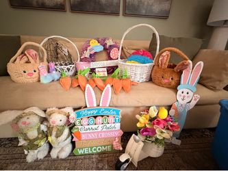 Easter Decor Bundle - Bunnies, Wreath, Baskets, & More!