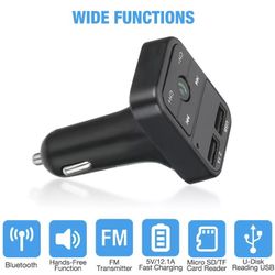 Wireless Bluetooth Car Kit Handsfree Talk MP3 player fm transmitter dual car charger 
