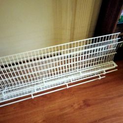 48 Inch By 12 Inch White Wire Shelving With All End Pieces, And STILL LIKE NEW!!! 