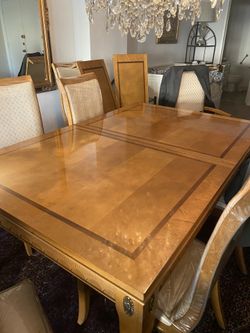 Stanley Solid Walnut Mid Century Modern Dining Table w/ 12 Chairs β Made in USA