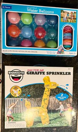 Sprinkler Giraffe & Water Balloons (Both New)