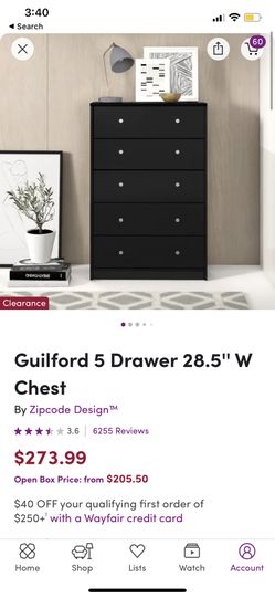 Brand New 5 Drawer Chest Black 