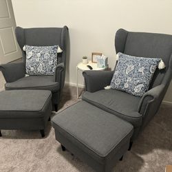 IKEA Armchairs And Ottomans 