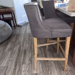 Pier 1 Imports High Fabric Wooden Barstools 