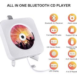 Portable CD Player with Bluetooth,  Wall Mountable CD Players Music Player 