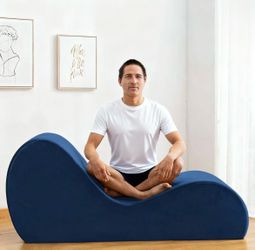 Navy Blue Yoga Chaise Lounge Foam Chair