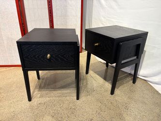 Modern Black Elevated Nightstands (Set of 2)