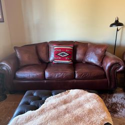 Leather Couch/Chair And Ottoman 