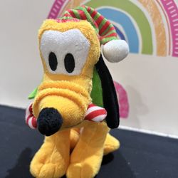 DISNEY CHRISTMAS PLUTO 7 INCH PLUSH! SO CUTE!! 