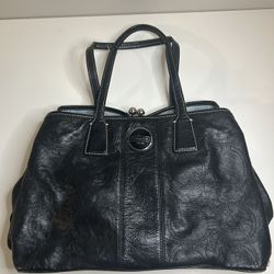 COACH Black Leather Tote Bag  Vintage 