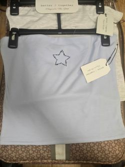 Better Together Designed in New York Light Blue Rhinestone Star Tube Top SetBetter / Together Ribbed Strapless Bandeau Top 2-Pack - Blue & GrayY2K Sty