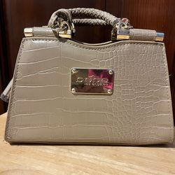 New Bebe Small Satchel Purse – Taupe/Beige