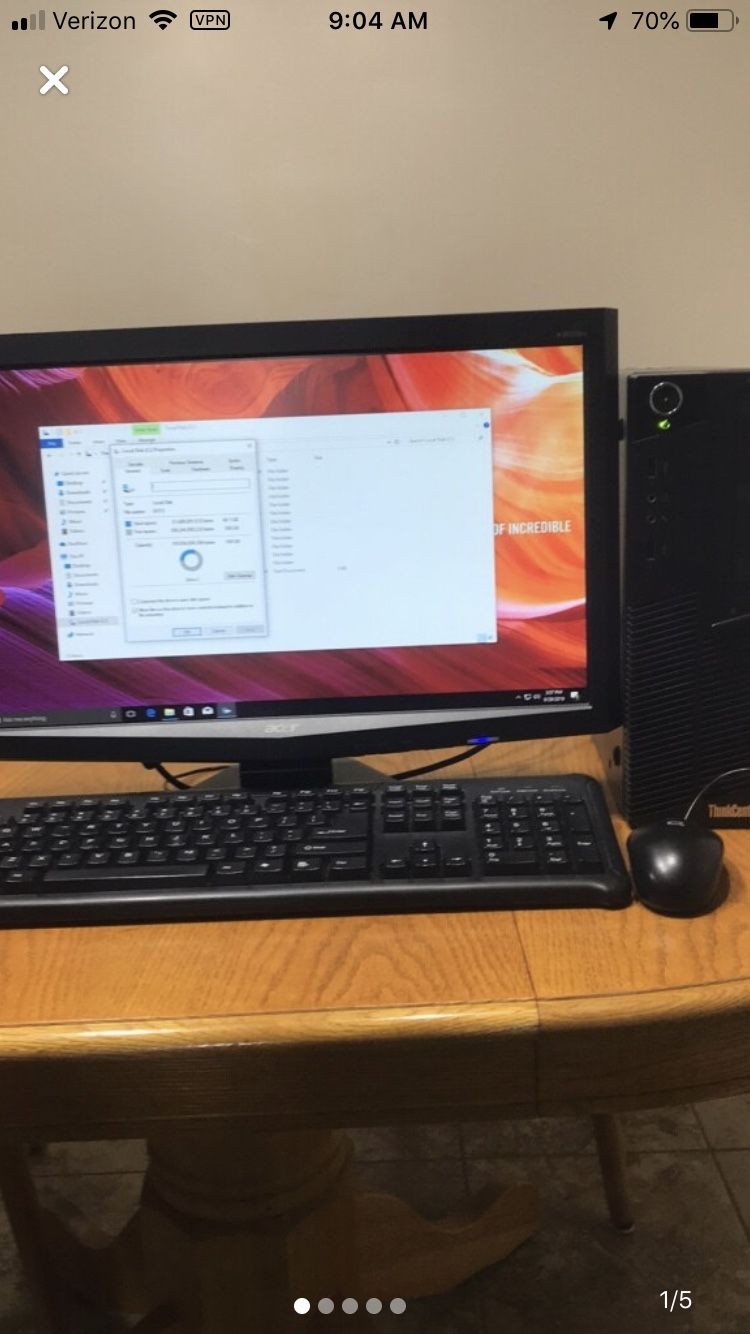 M series Lenovo Desktop with monitor (Intel Core i5 & 4 GB RAM