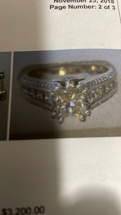 18 Karat White Gold Setting Made By Designer Micheal M Princess Cut