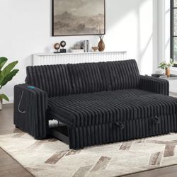 Sofa Pull Out Bed $349 Corduroy Fabric White Or Black