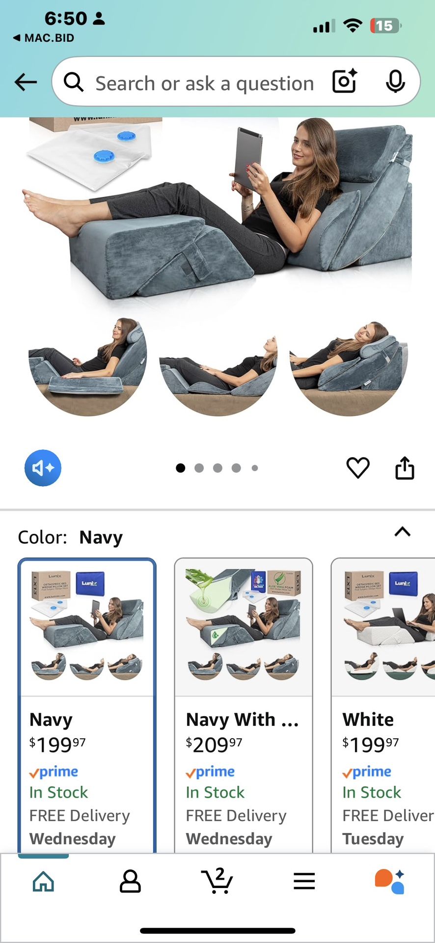 6pc Adjustable Cushion Set – Bed/Lounge