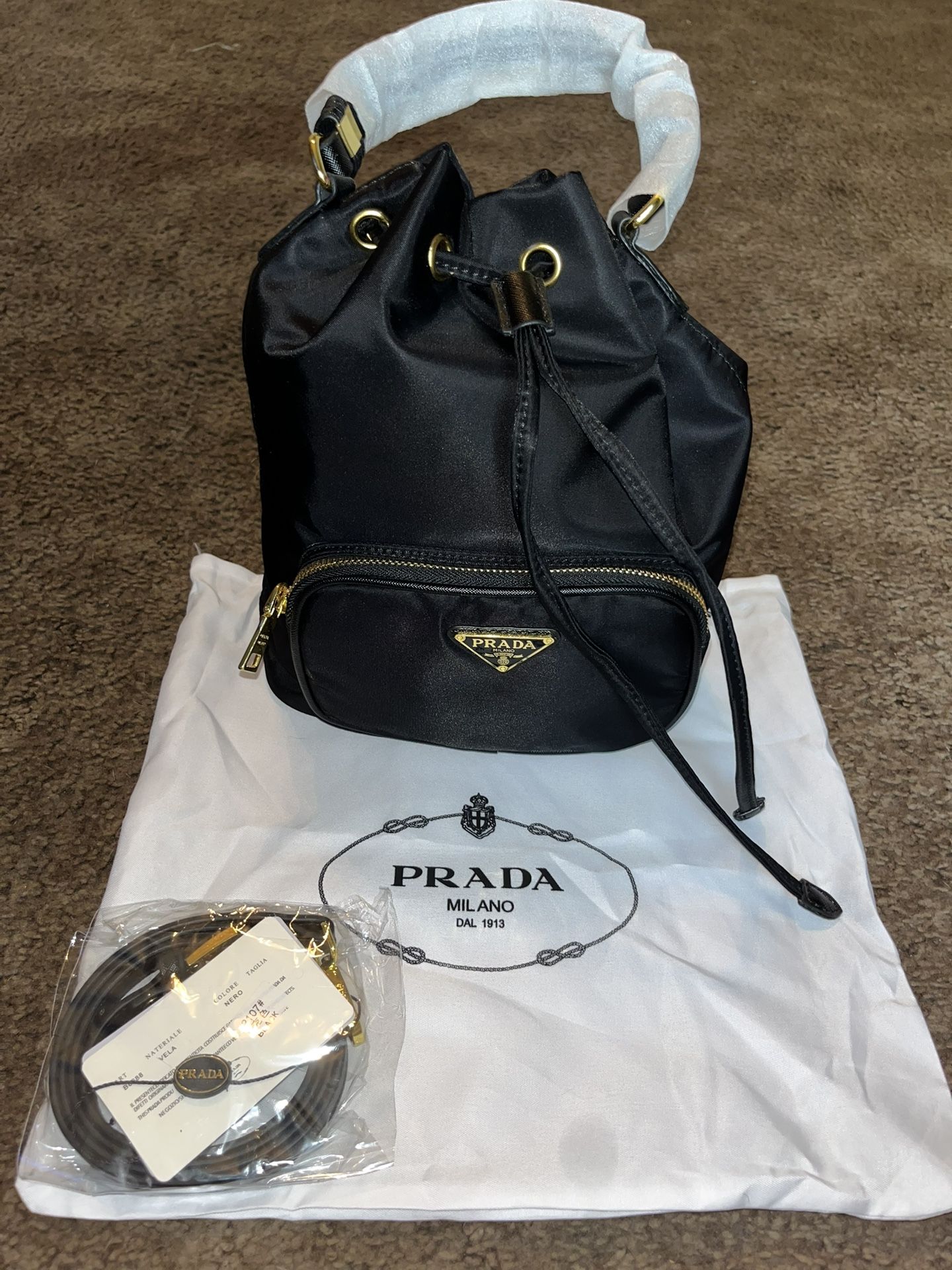 Prada nylon bucket bag