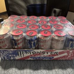 UNRELEASED NEW MONSTER Ultra Red White and Blue RAZZ.. NOT SOLD UNTIL JULY 4th to PUBLIC -24PK or SINGLES