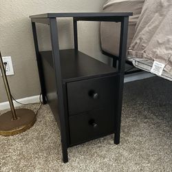 Black 2-Drawer Nightstands / Side Tables (Set of 2)