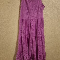 Girls Purple Lace Dress XL 14-16