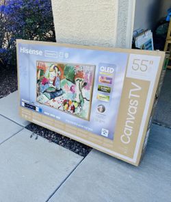 Hisense - 55" Class S7 Series CanvasTV 4K QLED TV with Hi-Matte Display and UltraSlim Wall Mount  Brand New In Box  Delivery