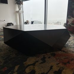 Modern Black Geometric Coffee Table – $250