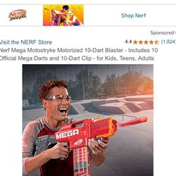 New Nerf Mega Motostryke Motorized 10-Dart Blaster