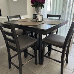 5 Piece Gray Dining Table Set 