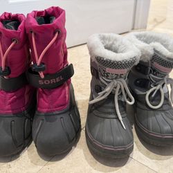 Girls Snow Boots - Sorel And London Fog - Size 12