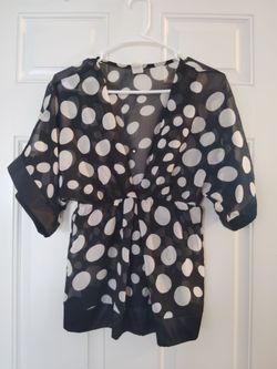 Blouse black & white Translucent