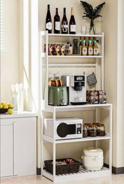 White Kitchen Baker's Rack with Shelves