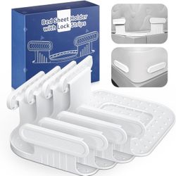 Bed Lock Sheet Holders Fit All Sheet Size, New Upgrade Sheet Straps Keep Sheets Firm & Tight, Bed Fitted Sheet Holder for Corners, Sheet Clips, Mattre