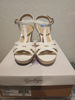 Jessica Simpson White Wedge Size 7 1/2 New In Box