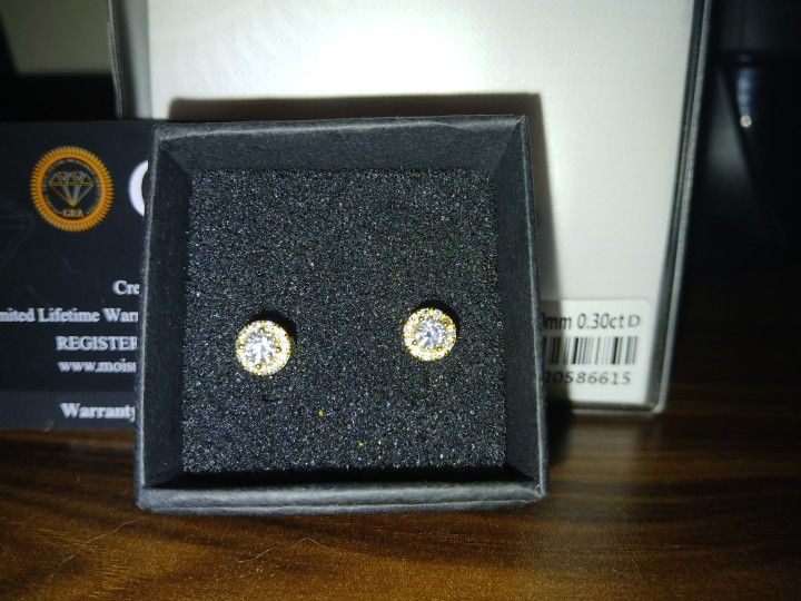 4.0mm 0.30ctD Moissanite Earings