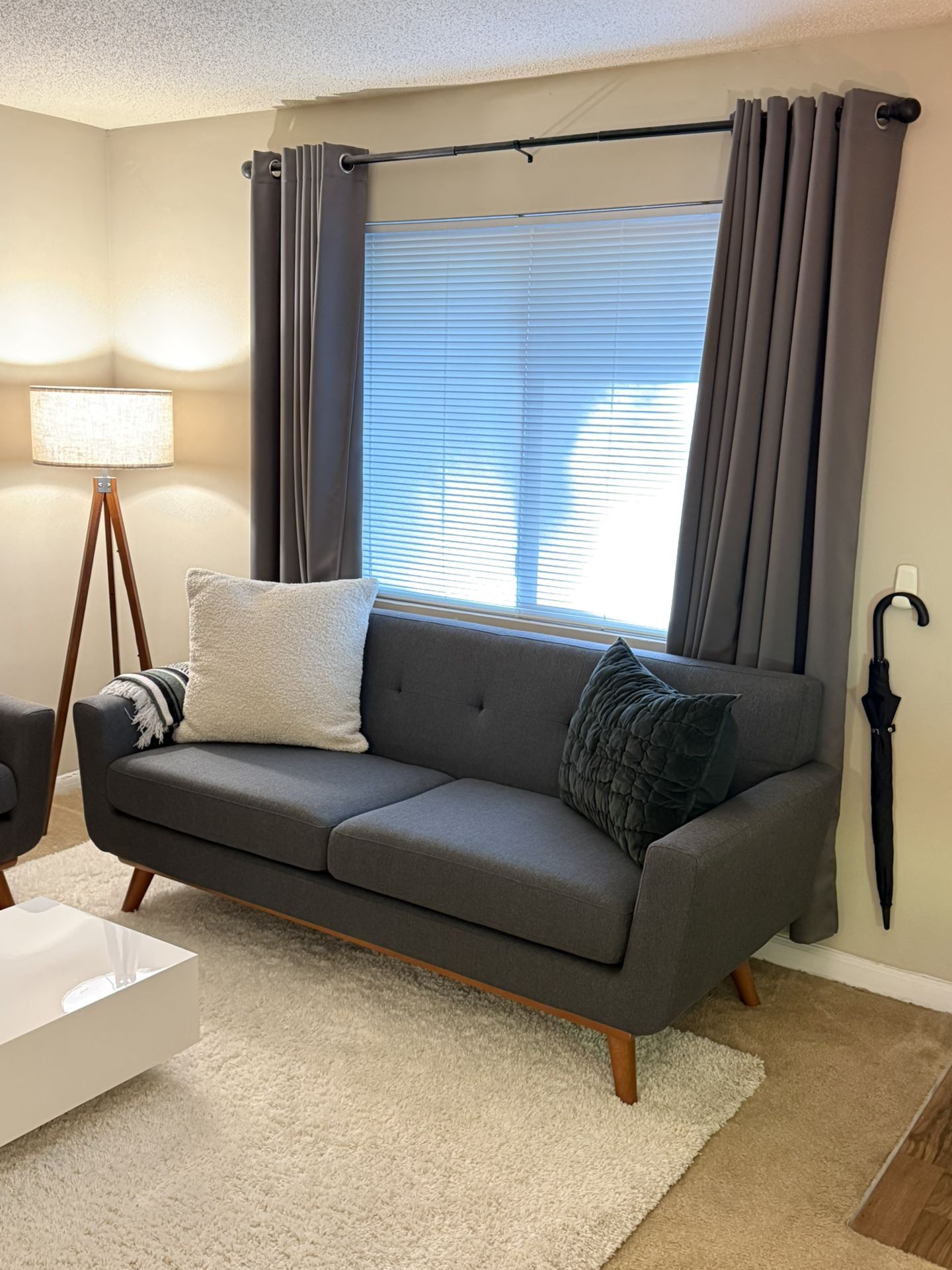 Modway Engage Mid-Century Modern Gray Loveseat– Excellent Condition, Purchased June 2025