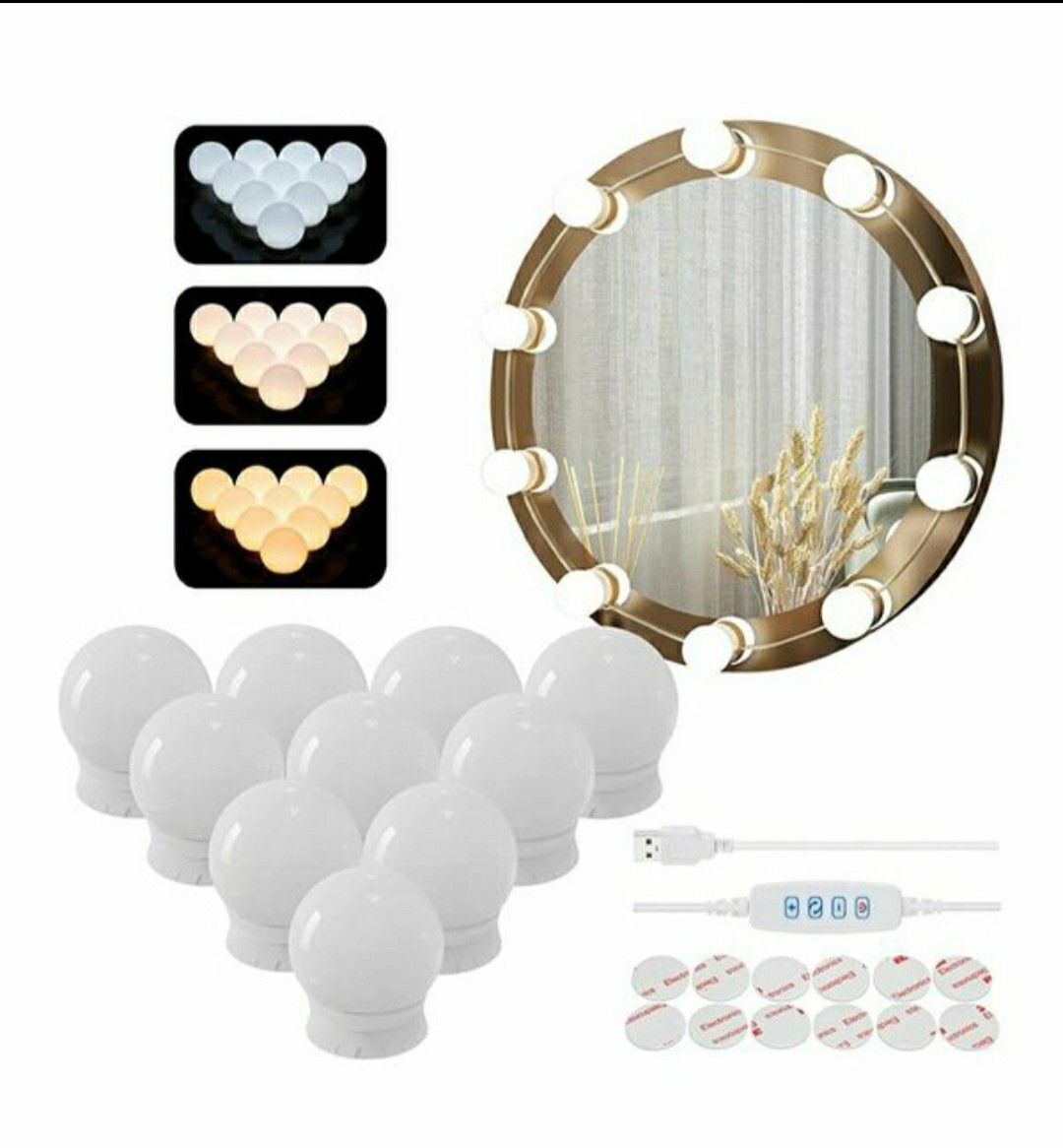 Vanity Mirror Lights Kit with 10 Dimmable LED Bulbs (Not Include Mirror)