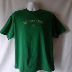 John Deere Eat Farm Sleep men's green short-sleeve t-shirt size XL 