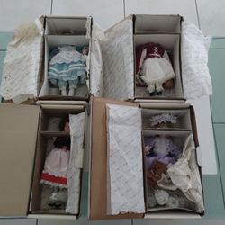 The Story Doll Collection Lot Of 4 Vintage Dolls 