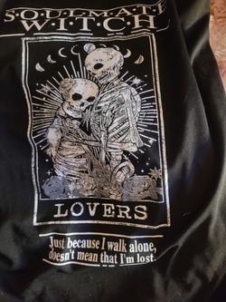Soulmate Witch Lovers Graphic Black Tee dress