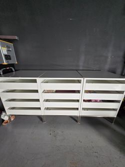 White Modular Drawer Unit Set of 3