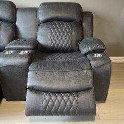 Grey Sectional With Power Reclining Seats