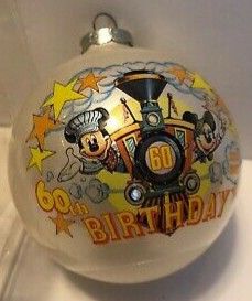 1988 Glass Ball Christmas Ornament ~ MICKEY MOUSE 60th BIRTHDAY ~ WALT DISNEY CO